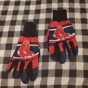 MLB Red Sox Gloves One Size Red, White, and Blue
